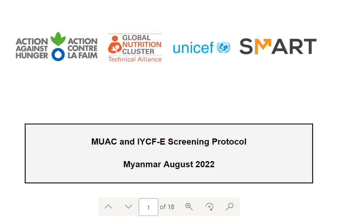 MUAC and IYCF-E Screening Protocol- Myanmar