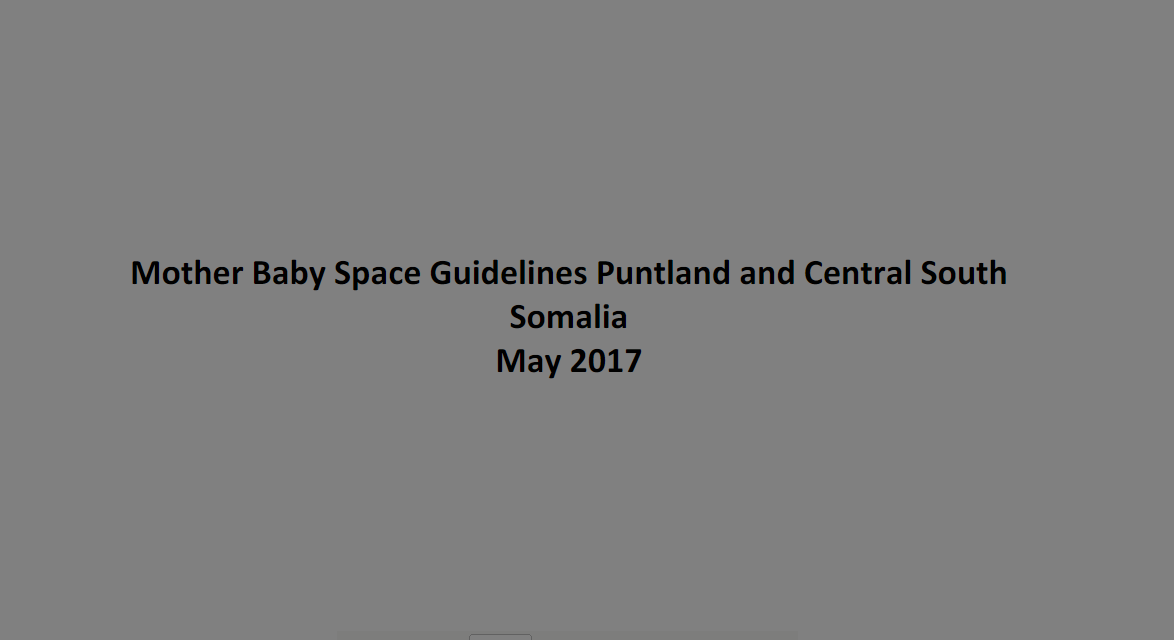 Mother Baby Space Guidelines Puntland and  Central South  Somalia 