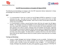 Recommendations to strengthen NE Nigeria IMTWG