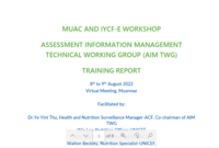 MUAC and IYCF-E workshop Assessment Information Management  AIM TWG Training Report.