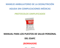 Simplified protocol for outpatient Management of Acute Malnutrition  without medical complications