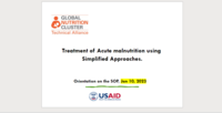 Treatment of Acute Malnutrition using Simplified Approaches- Orientation presentation