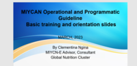Somalia-MIYCAN programmatic and operational basic training slides.