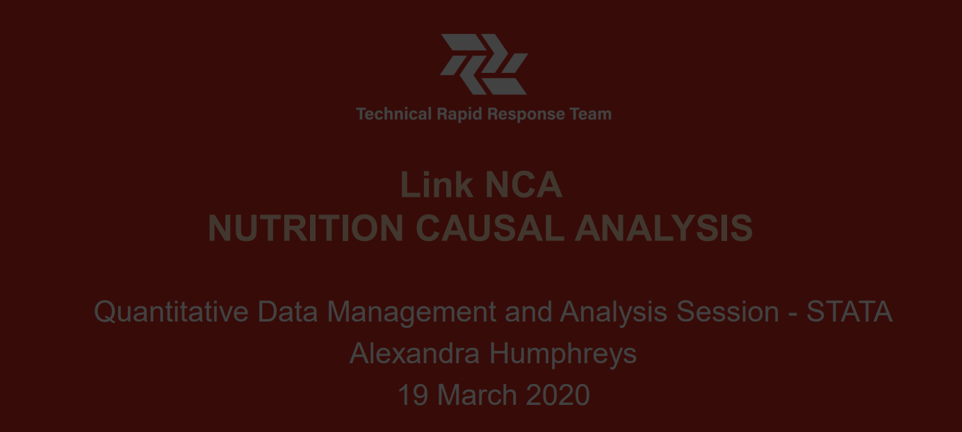 Quantitative Data Analysis- STATA