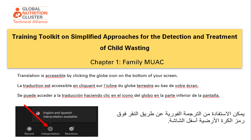 Training Toolkit on Simplified Approaches for the Detection and Treatment of Child Wasting, Chapter 1: Family MUAC